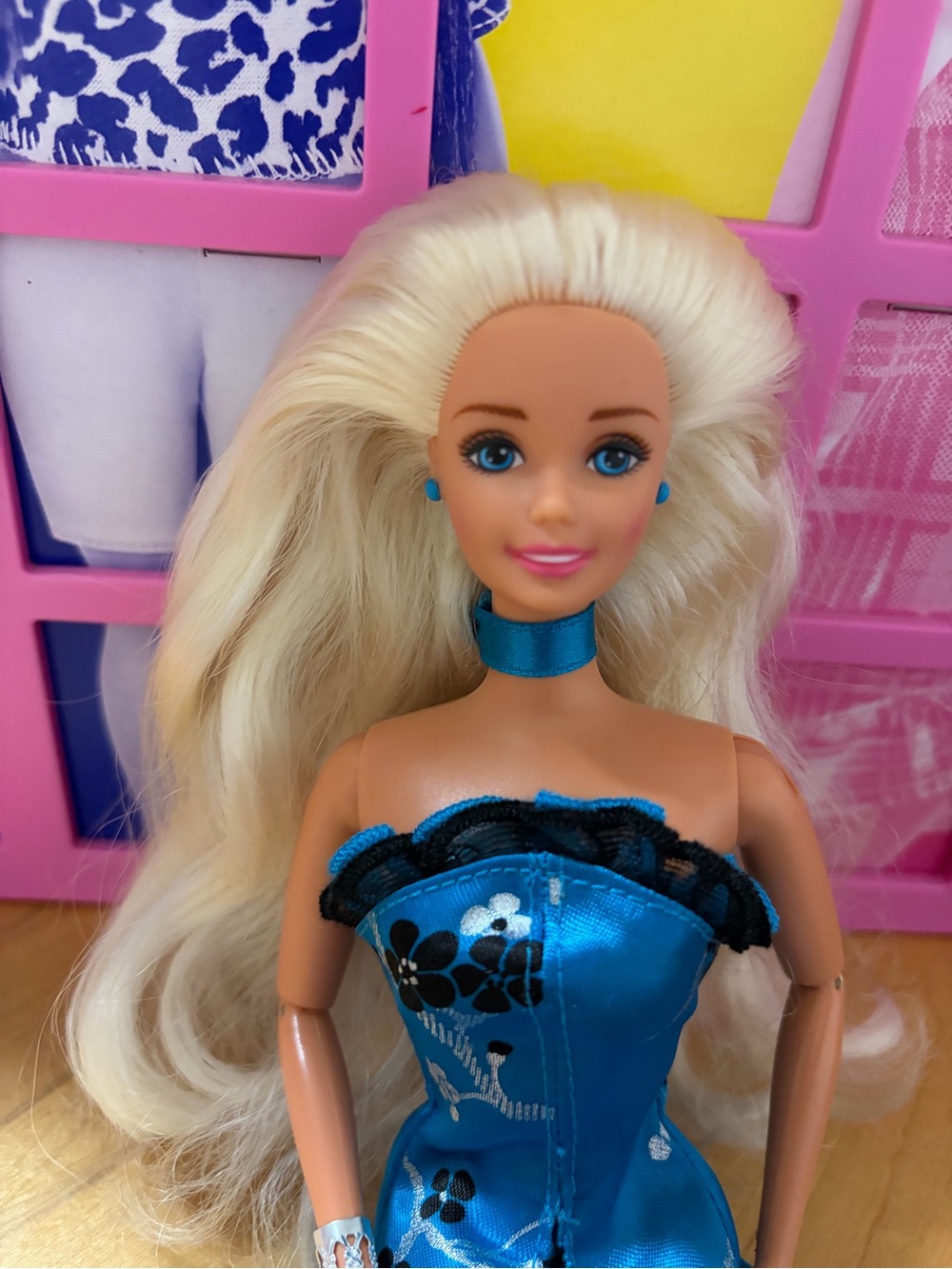 Barbie Blonde Doll Hair Accessory Set - Blue Accents